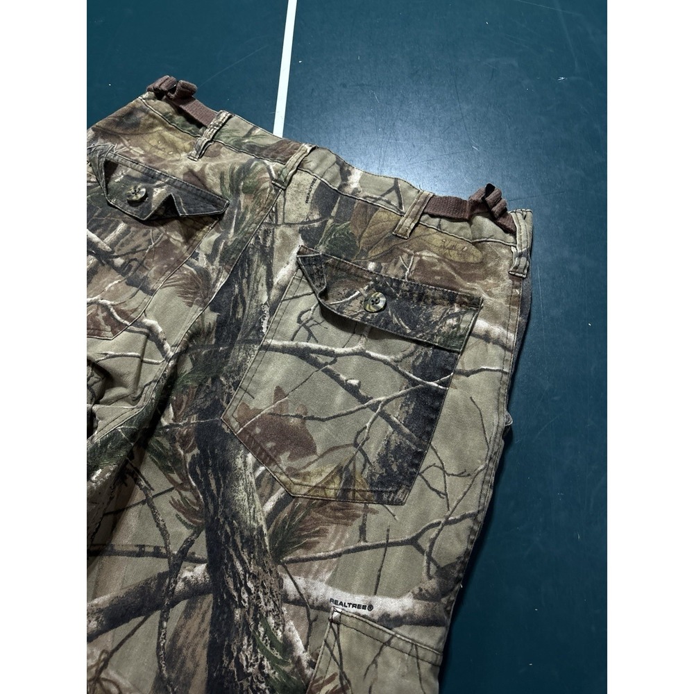 Vintage Russell Outdoors Realtree Camo Cargo Pants Mens Medium Baggy Relaxed Fit - Picture 8 of 14